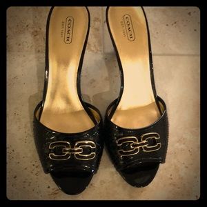 Coach Black and Gold Heels